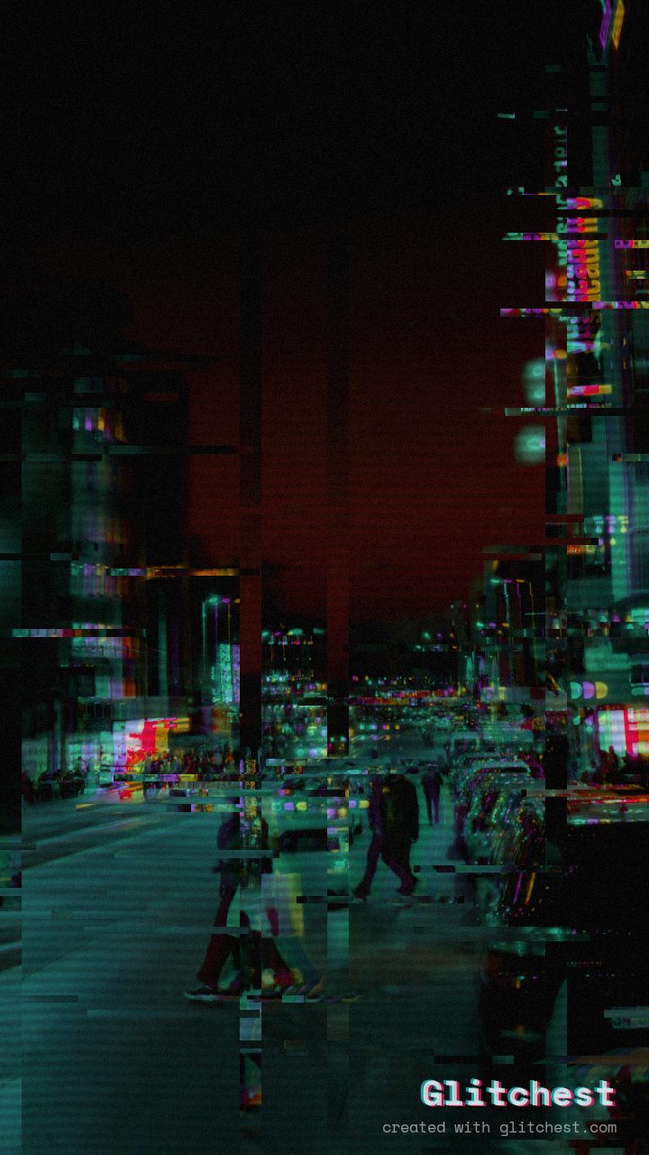 The Cyberpunk Neon glitch look applied in Glitchest